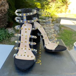 Clear studded heel
